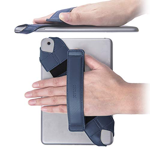 joylink Universal Tablet Hand Strap Holder, 360 Degrees Swivel Leather Handle Grip with Elastic Belt, Secure & Portable for 7.9" Tablets (Samsung Asus Acer Google iPad mini), Brown… - color: Brown