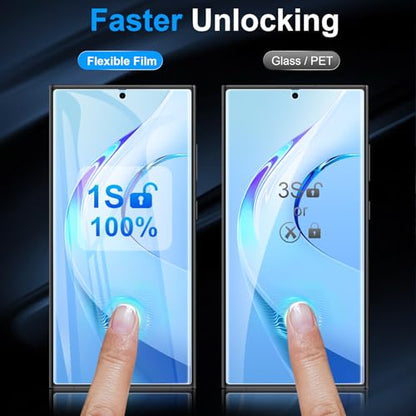 LYWHL 5 Pack for Samsung Galaxy S23 Ultra Screen Protector [Like Original Fingerprint Unlock], Real Invisible Self-Healing Protective Film [Not Glass], HD Clear, Case Friendly, Scratch-Resistant - size: 6.8 inch - Samsung Galaxy S23 Ultra