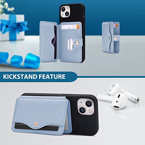 Wallet for Men,Phone Wallet Stick on for Cases, Adhesive Credit Card Holder - color: Sky Blue