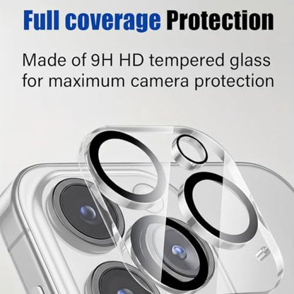 3 Pack Screen Protector for iPhone 13 Pro with 3 Pack Camera Lens Tempered Glass Protector, 6.1 Inch HD Clear Glass Film 9H Hardness Full Coverage, Scratch Resistent, No Air Bubbles
