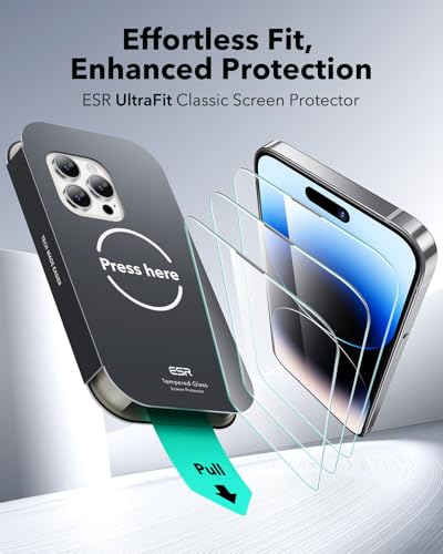 ESR 3 Pack for iPhone 14 Pro Screen Protector, Classic - size: iPhone 14 Pro 6.1 inch