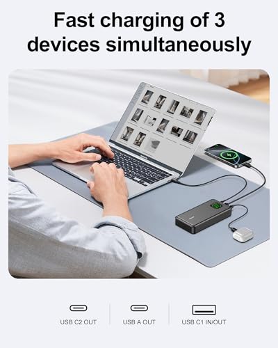 65W Laptop Power Bank, 25000mAh 101W Total Fast Charging Portable Charger