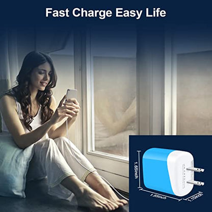 20W Samsung Wall Charger for Samsung Galaxy A17 A16 A15 A36 A56 S26 Ultra S26+ S26 S25 FE Z Fold 7/Flip 7,USB C Fast Charging Block Charger Box Brick Travel Cube for iPhone 17 16 15 14 13 12,Pixel 10a - color: Blue