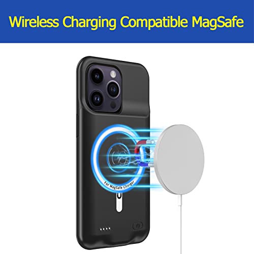 Battery Case for iPhone 13 Pro Max, Enhanced 12000mAh Portable Protective Wireless Charging Case Support Carplay Compatible with iPhone 13 Pro Max (6.7 inch) Rechargeable Battery Charger Case (Black) - size: iPhone 13 Pro Max (6.7 inch)