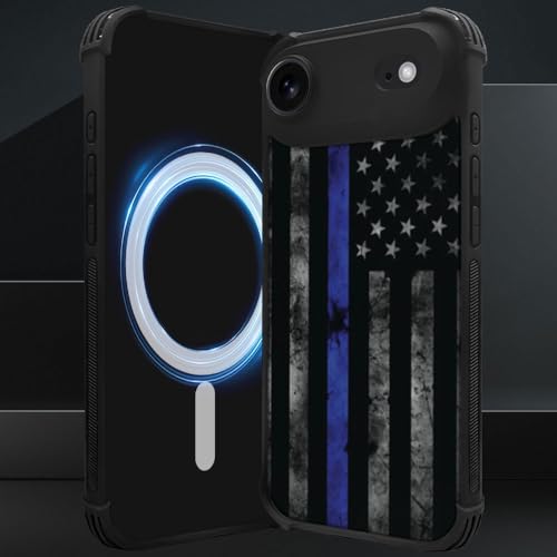 DJSOK Case for iPhone 17 Air,Compatible with MagSafe,Anti-Scratch Shockproof Case,American Police Flag - color: American police flag, size: iPhone 17 Air