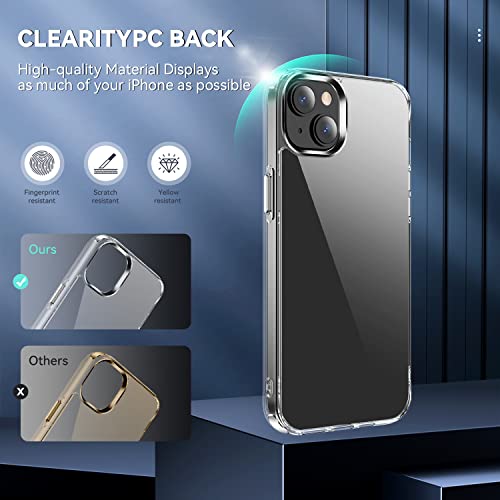 navor Transparent Diamond Clear Phone Case Compatible with iPhone 14 Plus 6.7-inch Lightweight Anti-Yellowing Scratch-Resistant Slim Fit Shockproof Military Grade Anti Drop [Clear] - size: iPhone 14 Plus 6.7"