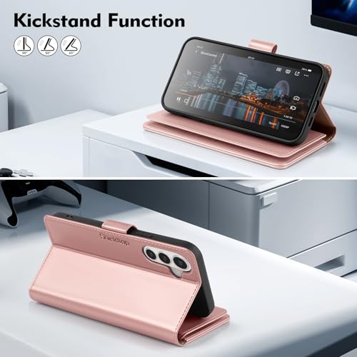 Shieldtop Compatible with Samsung Galaxy S26 Wallet Case with Card Holder,Women Men RFID Blocking PU Leather Flip TPU Protective Cover Credit Card Slots,Phone Case for S26,Rose Gold - color: Rose Gold, size: Samsung Galaxy S26 - 6.3"