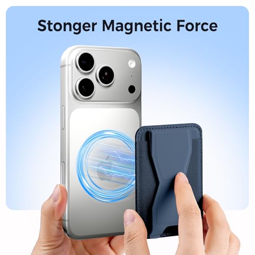 for MagSafe Wallet with Stand Grip, 5 Card Holder for iPhone Blue - color: Blue