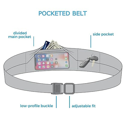 BANDI Running Belt for Women & Men – USA Made No-Bounce Adjustable Waist Pack & Secure Fanny Pack – Fits All Phones, Gels & Essentials – Zipper-Free, Medical Device Friendly - color: Taupe