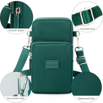 JANKS Small Crossbody Bags for Women Mini Cell Phone Purses Handbag Shoulder Bag - color: E-green