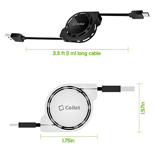 Retractable USB-C Charger Cable, Type-C 3 Feet Charging Cable Compatible to iPhone 15 Series, Samsung Galaxy Smartphones, Google Pixel, Moto iPad Pro Air Mini (USB-A to USB-C) (2Pack) - style: USB-C to USB-A