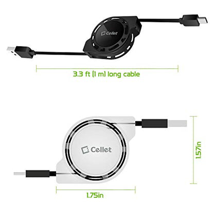 Retractable USB-C Charger Cable, Type-C 3 Feet Charging Cable Compatible to iPhone 15 Series, Samsung Galaxy Smartphones, Google Pixel, Moto iPad Pro Air Mini (USB-A to USB-C) (2Pack) - style: USB-C to USB-A