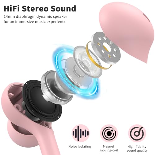 USB C Headphones Wired Earbuds for iPhone 18 Pro Max 17 16 15,Pink - color: Pink