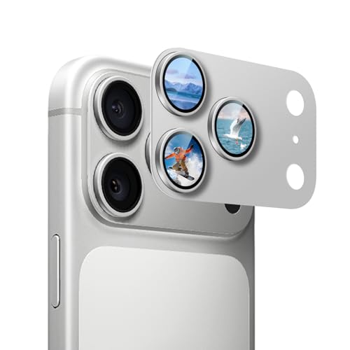 1 Pack Compatible for iPhone 17 Pro Max Camera Lens Protector Glass, Stylish Anti-scratch 9H Tempered Glass HD Lens Cover & Easy Installation iphone 17 Pro Max Camera Protector-Silver - color: Silver, size: iPhone 17 Pro Max