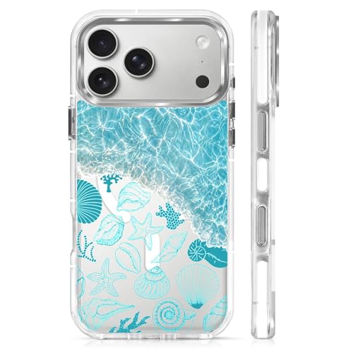 VisEnt Clear Case for iPhone 17 Pro Max, Magnetic Phone Case, Transparent Slim Cover, Military Grade Protection, Shockproof, Anti-Yellowing, Scratch Resistant, Ocean Wave Shell - color: Ocean Wave Shell, size: Iphone 17 Pro Max