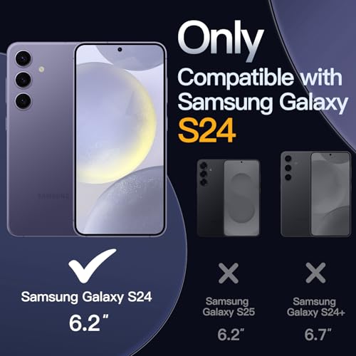 JETech Case for Samsung Galaxy S24 5G, Non-Yellowing Shockproof Bumper Protective Phone Cover, Anti-Scratch Hard PC Back (Cobalt Violet) - color: Cobalt Violet, size: Galaxy S24