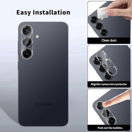 CJY For Samsung Galaxy S25 Anti Spy Privacy Screen Protector, 2+2 Pack Tempered Glass with Camera Lens Protector, 9H Hardness, Fingerprint ID Compatible, Case Friendly HD Privacy Glass - color: Samsung Galaxy S25 Privacy
