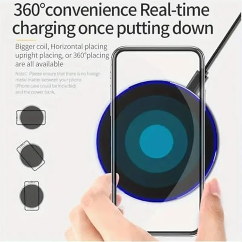 15W Fast Wireless Charger Pad for iPhone 17 16 15 14 13 12 Pro Max Samsung Galaxy S24 S23 S22 S20 Xiaomi Wireless Charging Dock Station (Black with Cable) - color: Black with Cable