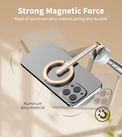 TONEOF 68" Magnetic Aluminum Phone Tripod Selfie Stick for iPhone & Android - color: Beige Gray