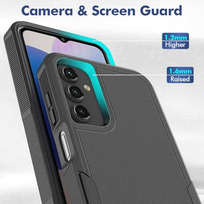 for Galaxy A15 5G Phone Case, [Military Grade Drop Tested] with HD Screen Protector, Dual Layer Protective Heavy Duty Cell Phone Cover Non-Slip Shockproof Case for Samsung Galaxy A15 5G (Black) - color: Black