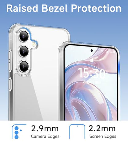 USLAI Case for Samsung Galaxy S24 FE, Anti-Yellowing, Crystal Clear Back, Shockproof & Military‑Grade Drop Protection - Transparent - color: Clear, size: Galaxy S24 FE