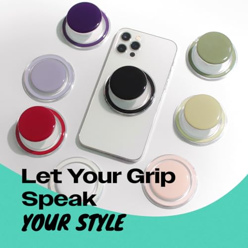 OnTheGrip Cute Solid Macaron Color Round Shape Collapsible Mobile Phone Grip Stand Holder for Smartphone Tablet Cell Phone Accessory (Lavender)