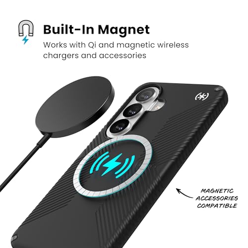 Speck Samsung Galaxy S26 Presidio2 Grip + Magnet Case - Black/Slate Grey - color: Black, size: Samsung Galaxy S26