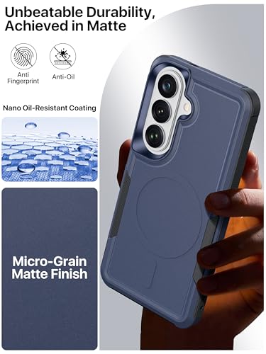 for Samsung Galaxy S26 Case Rugged Dual-Layer Shockproof Blue | Fit for Magsafe, Heavy Duty Military-Grade Protection, Matte Finish Scratch Resistant Anti-Fingerprint, S 26 Phone Case - color: Blue