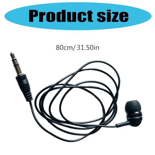 Single Sided 3.5mm Mono in Ear Headset, Noise Isolating Single Side Corded Earbud Headphone for Cell Phones Laptops Notebook Office Call Use