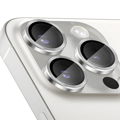 Camera Lens Protector for iPhone 15 Pro/15 Pro Max, Silver - color: Silver