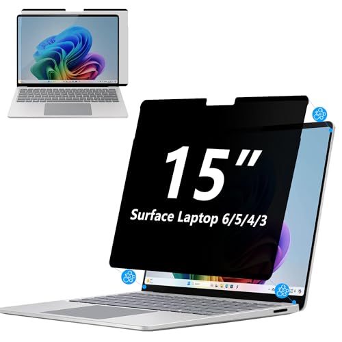 Adeway Privacy Screen Protector for Surface Laptop 6/5/4/3 15 Inch, Magnetic Nano, Anti-Spy, Removable, Blue Light & UV Blocking, Anti-Glare - size: Laptop 6/5/4/3 15"