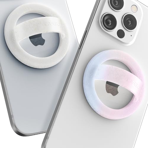 2-Pack Magnetic Phone Grip Holders Compatible with MagSafe, Soft-Touch Silicone Finger Loops for iPhone, Comfortable and Secure Fit (Clear Sparkle & Gradient Dream) - color: Gradient Dream