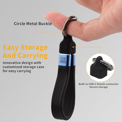 240W Short USB C Cable Keychain, 40Gbps 8K Fast Charge,Black - color: Black, size: Keychain male to male