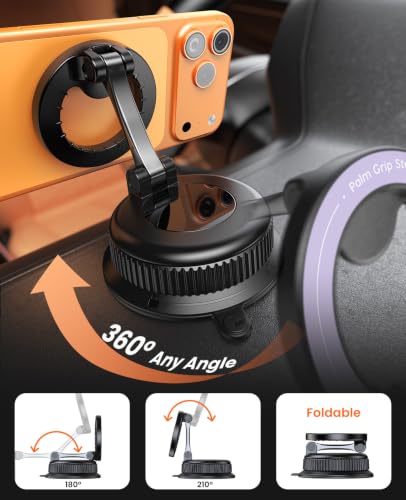 Magnetic Car Phone Holder, for MagSafe Car Mount, Nano Gel Suction - color: Purple