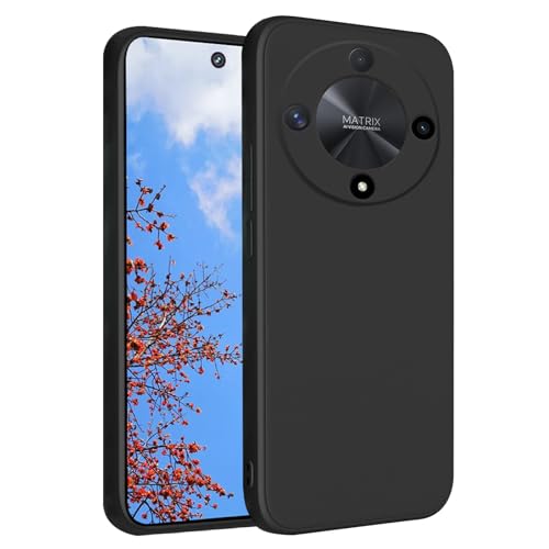 Phone Case for Honor Magic 6 Lite, Silky Soft Touch for Honor Magic 6 Lite Case Silicone Shockproof Slim Cute Anti Fingerprint Protective Cover Aesthetic (Black) - color: Black