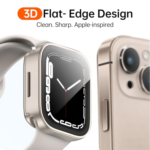 2-Pack Waterproof Case for 41mm Apple Watch Series 9/8/7 - color: Starlight/Clear, size: 41mm (Series 9/8/7)