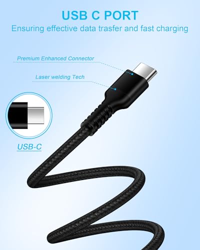 iPhone 17e 17 Carplay Cable USB C Charger Fast Charging for iPhone 18 Pro - color: 2Pack-Black, White, size: 3FT, style: USB to USB C