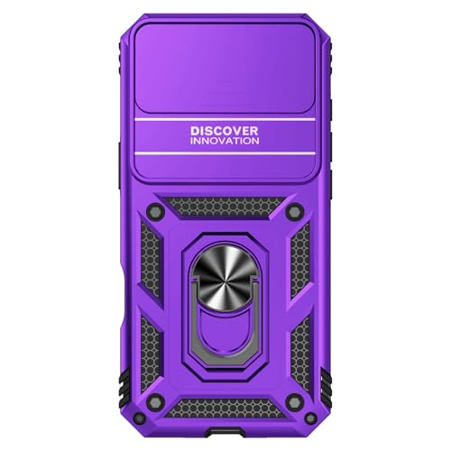 for iPhone Air Case, with Slide Camera Cover HD Screen Protector [Military Grade 16ft. Drop Tested] Ring Holder Kickstand Protective Phone Case for Apple iPhone Air 2025, Purple - color: Purple w/ Slide Camera 2nd gen. Military Grade