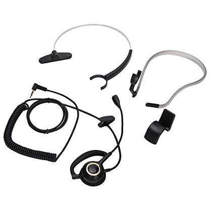 Headset with Mic Noise Cancelling, 3.5mm Single Plug, Support Rear Mounted, Ear Hook and Head Mounted, Computer Headset for Business Skype UC Webinar Call Center Office - Mono Headphone
