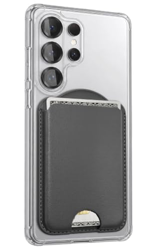 ENCASED Magnetic Wallet for Samsung Phones (Compatible with MagSafe) Premium PU leather Slim Card Holder Designed for Galaxy S26, S26 Plus, S26 Ultra (Black) - color: Black