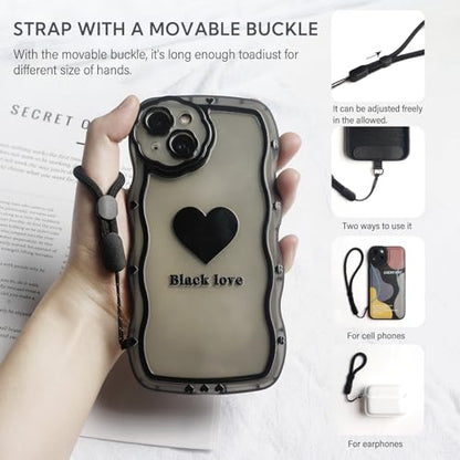 BFSDDM Crossbody Phone Strap - 2 Pads, Leather & Wrist Strap, Adjustable Finger Strap, Universal Phone Lanyard - color: Gold/Black Adjustable