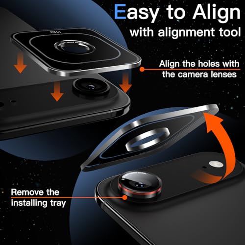 JETech Camera Lens Protector for iPhone Air, Black+Red, 1 Set - size: iPhone Air