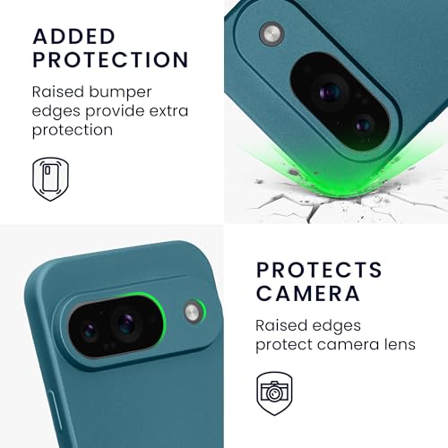 kwmobile Case Compatible with Google Pixel 9 Case -Soft TPU Back Phone Cover - with Metallic Look - Metallic Caribbean Blue - color: Metallic Caribbean Blue, size: Pixel 9