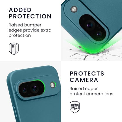 kwmobile Case Compatible with Google Pixel 9 Case -Soft TPU Back Phone Cover - with Metallic Look - Metallic Caribbean Blue - color: Metallic Caribbean Blue, size: Pixel 9
