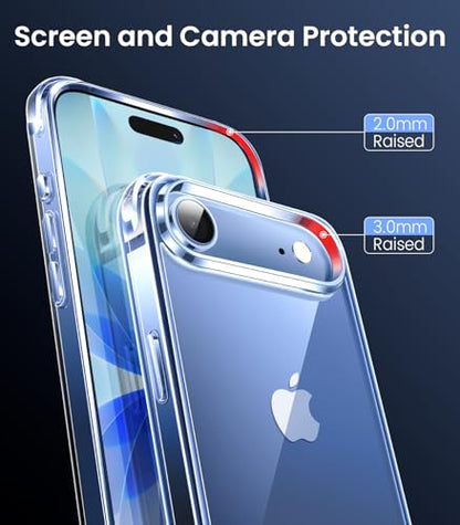 Mkeke for iPhone Air Case Clear, [Not Yellowing] [Military-Grade Drop Protection] Protective Clear for Apple iPhone 17 Air Case with Shockproof Bumper 2025 - size: for iPhone 17 air 6.5"
