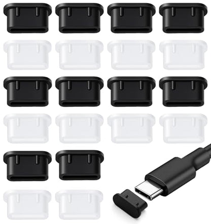 20 Pcs USB C Dust Plug, Silicone Anti-Dust Covers for Type-C Charging Ports