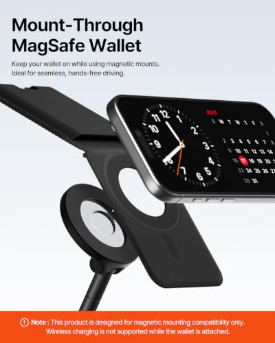 Sinjimoru Magnetic Wallet Stand for MagSafe, 3-Card Holder, Carbon Black - color: Carbon Black