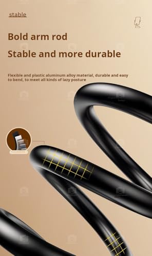 Gooseneck Phone Holder for Bed, 39.4 Inch Flexible Cell Phone Stand with Clamp, Adjustable Overhead Phone Mount for Desk, Bedside, Video Recording, Live Streaming, Compatible with iPhone & Smartphones