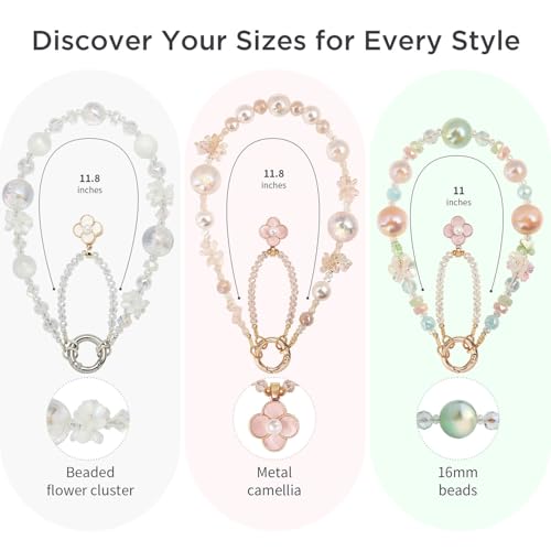 POSADINA Phone Charm for Women, Anti-Theft Phone Wrist Strap, Hands-Free & Detachable Cellphone Lanyard Chain with Tether Tab - color: Milky Gleam