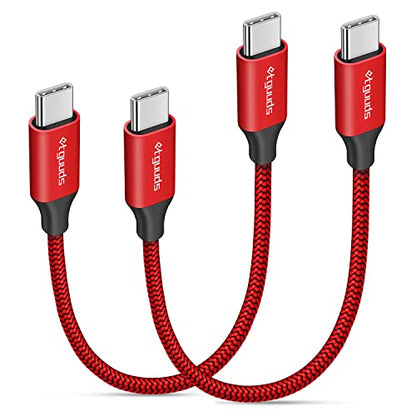 etguuds USB C to USB C Cable 0.5ft, 2-Pack 60W C to C Cable Fast Charging - color: Red, size: 0.5ft